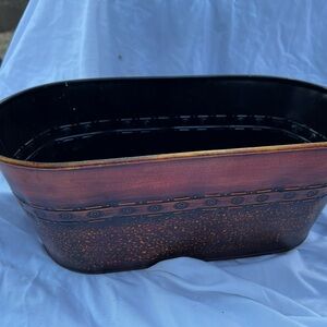 Rustic Brown and Black Decorative Planter